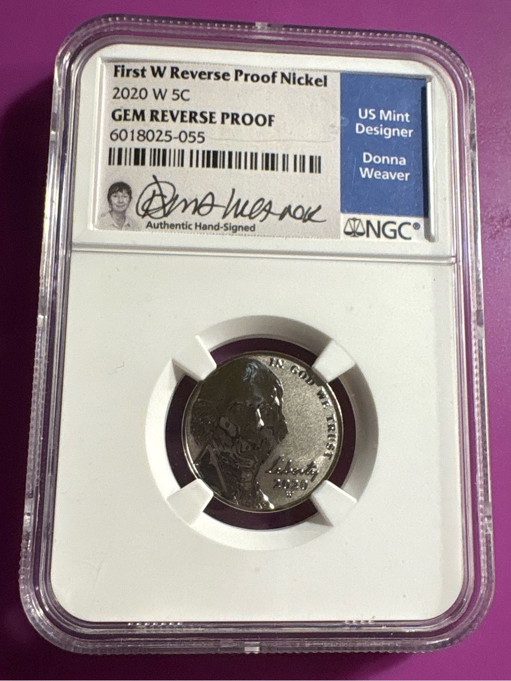 NGC Slabbed 2020 W first Reverse Proof Nickel GEM Reverse Proof -